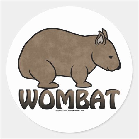Wombat Logo Ii Classic Round Sticker Au