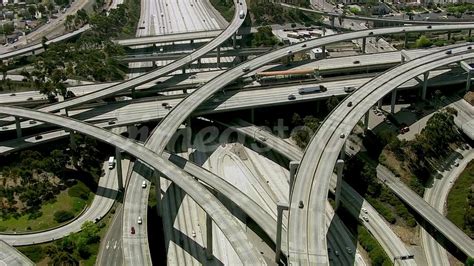 Los Angeles Freeway Traffic Aerial Shot Usa Youtube