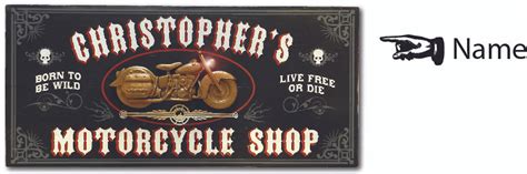 Personalized Vintage Motorcycle Shop Distressed Wood Sign Northwest Ts