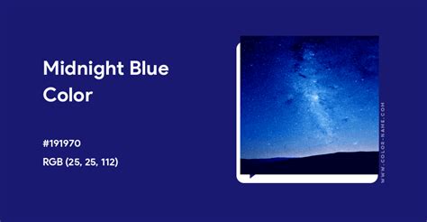 Midnight Blue Color Hex Code Is 191970 In 2022 Blue Color Hex