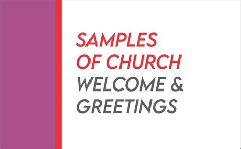 70 Short Samples Of Church Greetings And Welcome Messages