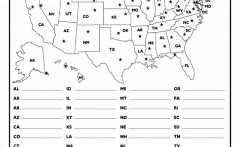 States And Capitals Map Quiz Printable Free Printable Maps Theme Loader