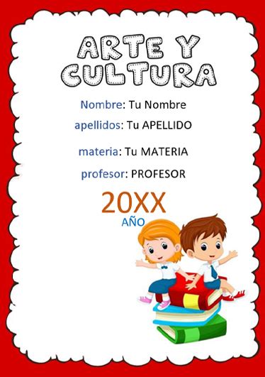 Caratula Y Portada De Arte Y Cultura En Word 2 Caratulas Para Cuadernos
