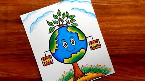 Earth Day Drawing Happy Earth Day Poster Drawing Hindi Jaankaari