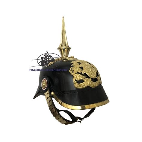 German Prussian Pickelhaube Helmet Imperial Officer Spike Etsy