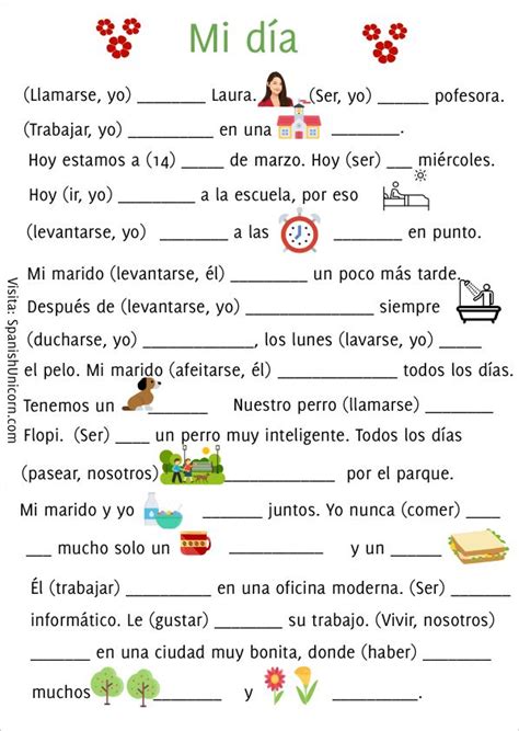 Verbos Reflexivos Regulares Ejercicios Spanish Worksheets Spanish
