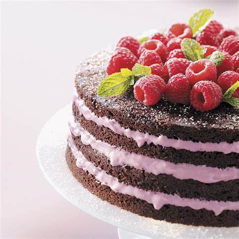 Light Chocolate Torte with Raspberry Filling Recipe | Taste of Home