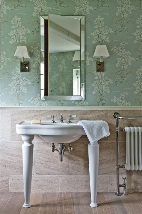 Porcelain floor and wall tile draws inspiration from artisan cement tiles. gloucestershire moroccan tile wallpaper bathroom farmhouse ...