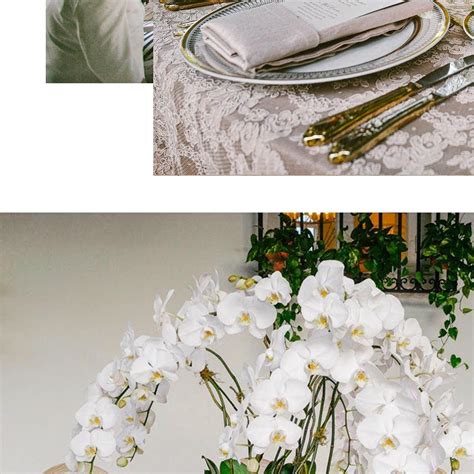 Elegant table setting with a touch of white orchids | Elegant table settings, Elegant table ...