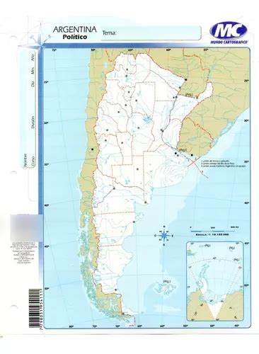Mapa Escolar N°3 X40 Unid Argentina Político 24x19cm