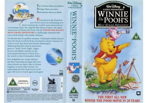 Winnie The Pooh S Most Grand Adventure On Walt Disney Home Video United Kingdom Vhs