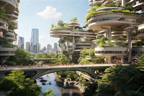 Premium Photo | Urban Oasis Serene Office Towers Amidst the Bustle