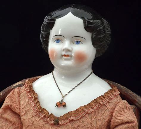 Antique China Head Doll 29 Very Large Circa 1840 China Head