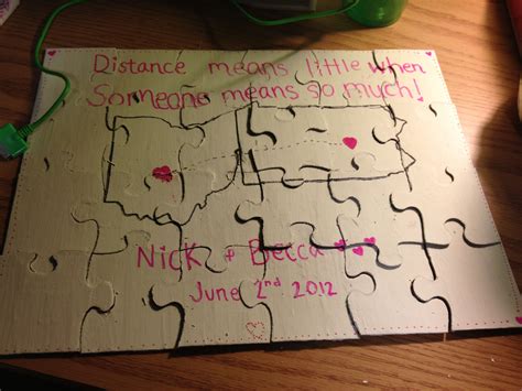 Creative diy birthday gifts for boyfriend: Puzzle for boyfriends care package :) ... not found on ...