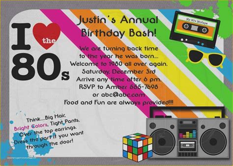 In the majority of instances the. 90s Party Invitations Template Free Of 80s 90s Party ...