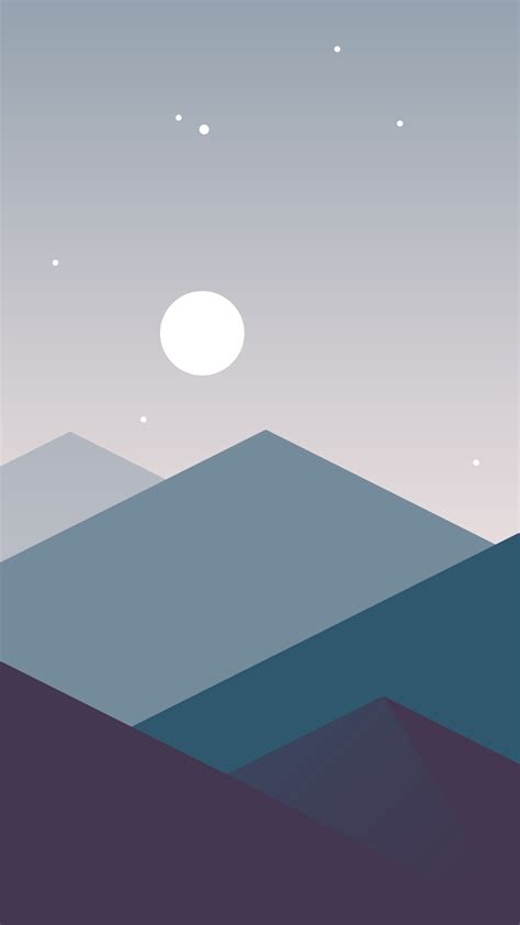 Minimalistic Mountains Night Moon Iphone Wallpaper Iphone Wallpapers
