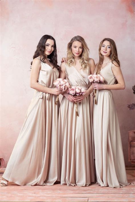 Beige Bridesmaid Dress Boho Gown Infinity Wrap Dress Bohemian Maxi