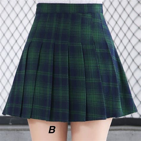 New 90s Grunge Green Plaid Outfit Plaid Outfits Green Plaid Skirt