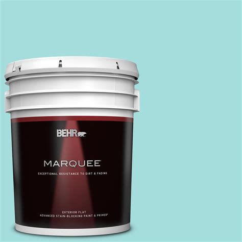 Behr Marquee 5 Gal 500a 3 Aqua Spray Flat Exterior Paint And Primer