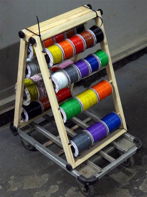 Workshop Wirecable Spoolreel Organiser On Trolley Electro Props Hire