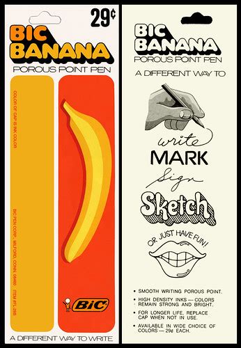 Bic Banana Pen Package Backer Card Graphic Restoration 1 Flickr