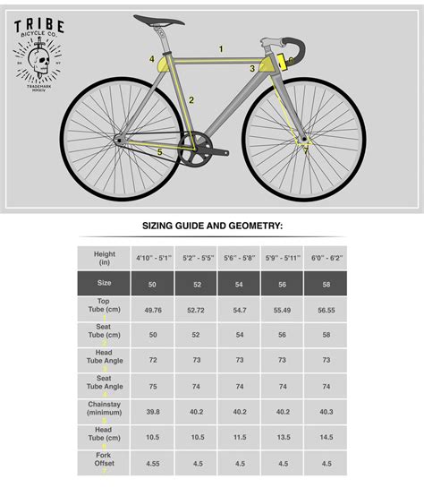 Bike Size Chart Fixie Vlrengbr