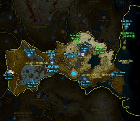 Zelda Breath Of The Wild Shrine Maps And Locations Legend Of Zelda