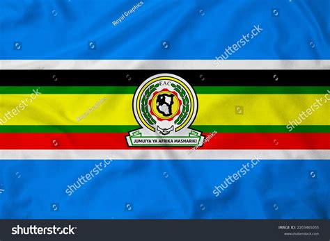 East African Federation Flag Texture Realistic Stock Illustration