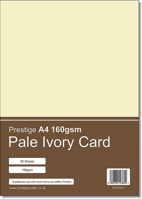 A5 Creamivory Card 160gsm 100 Sheets Prestige Paper