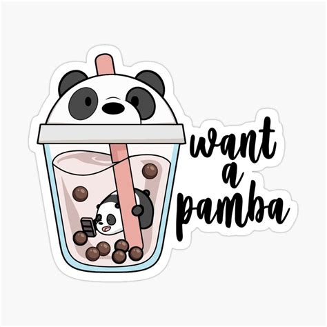 Panda Boba Tea Sticker By Mi Na Boba Tea Stickers Boba