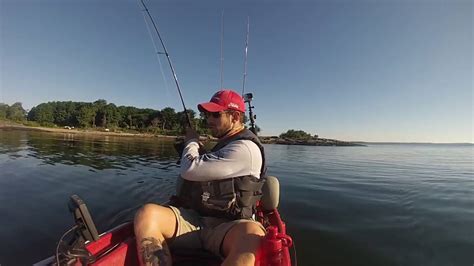 35lb Kayak Striped Bass Fishing With Light Tackle Youtube
