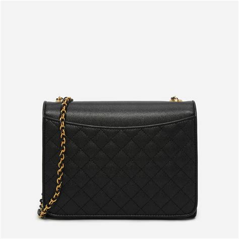 Black crossbody bag featuring a tassel detail and a magnetic closure. CHARLES & KEITH Quilted Sling Bag | Australian Women Online