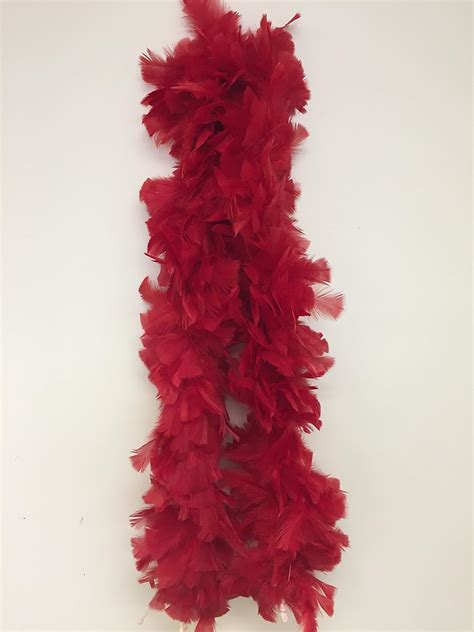 Flat Fluffy Turkey Ruff Feather Boas 150g 6ft Red Arts Crafts And Sewing