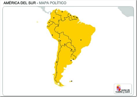 Mapa político mudo de Sudamérica Mapa de países y capitales de
