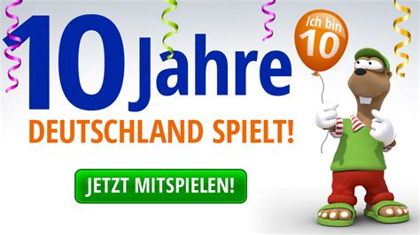 Heute ist es endlich soweit: Minigames: Jubiläums-Gewinnspiel 10 Jahre Deutschland ...