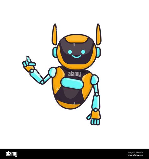 Robot Character Pose Vector Illustration Robot Mascot Character Stock