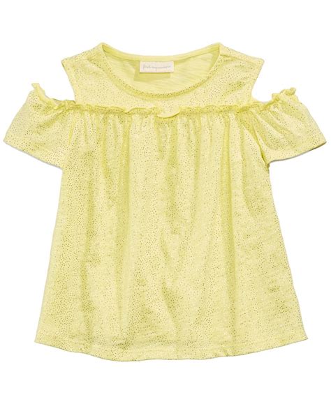 First Impressions Printed Cotton Cold Shoulder Top Baby Girls Created