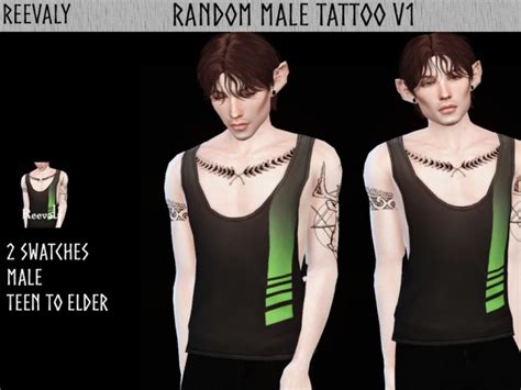 Random Male Tattoo V1 By Reevaly At Tsr Sims 4 Updates