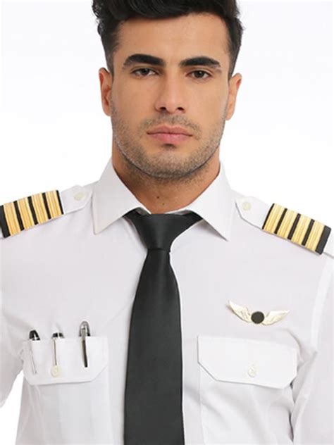 White Airline Pilot Uniforms Shirts Men 2022 Autumn Long Sleeve Slim