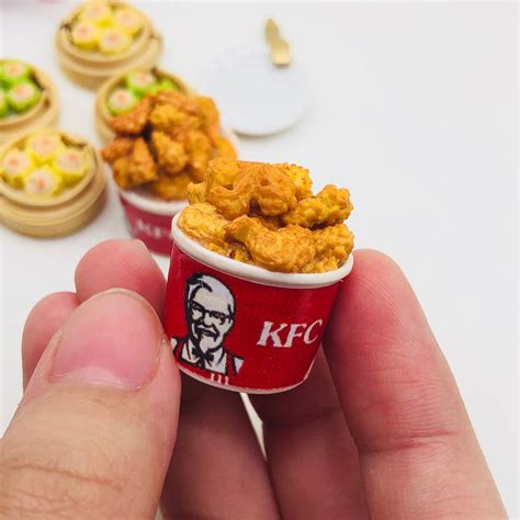 Miniature Fried Chicken Kfc In Bucket Miniature Fake Food Diameter 17