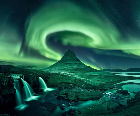 Kirkjufell Hd Iceland Kirkjufoss Night Nature Aurora Borealis Hd