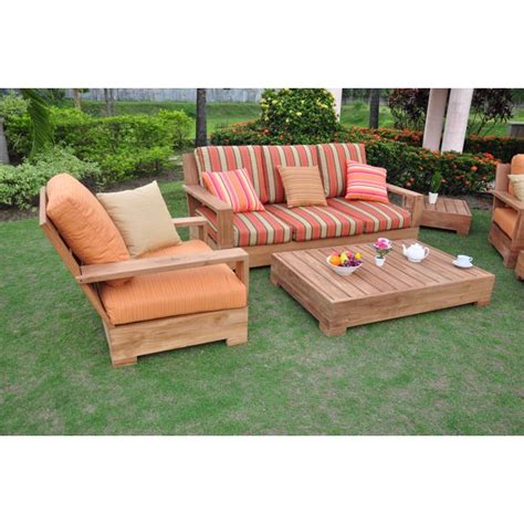 The perfect craftsmanship of sofa set not only makes it look modern and stylish, but makes it an incredible relaxing lounge chair which has a spined back and arm rests. WholesaleTeak Outdoor Patio Grade-A Teak Wood 3 Piece Teak ...