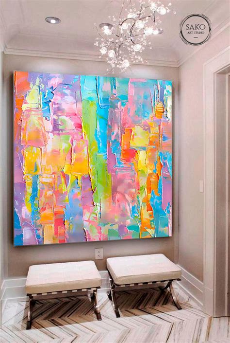 Extra Large Wall Art Abstract Painting Colorful Painting Etsy