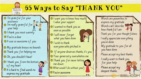 65 Other Ways To Say Thank You In Speaking And Writing • 7esl Learn