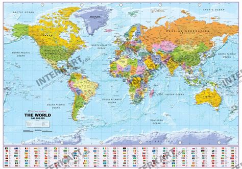 Political World Map With Flags 140 Mio 100 X 61cm