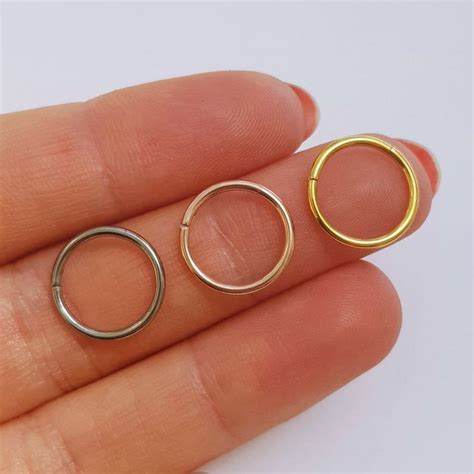 Seamless Hinged Segment Clicker Ring Hoop Nose Ear 16g 10mm
