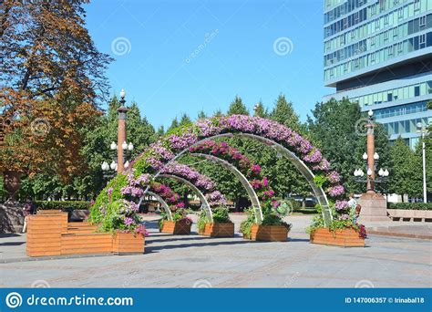 Moscow Russia August 11 2018 Landscape Design Of Trubnaya Square
