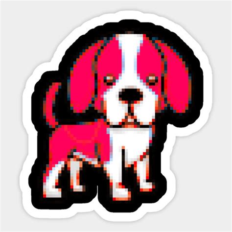 Cute Puppy Dog Pixel Art In Pink Design For Animal Lovers