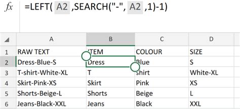 Excel Formula Split Text String At Specific Character