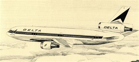 Delta Air Lines 50th Anniversary Aircraft Lithographs 1979 The